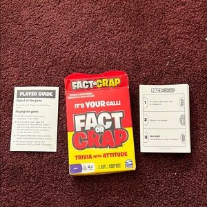 Fact or Crap Trivia Card Game - Red and Yellow